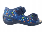01-065P157 SUNNY GRANAT kolorowe trójkąciki : WKŁADKI SKÓRZANE i RZEPY : sandały profilaktyczne kapcie obuwie dziecięce Befado - galeria - foto#3