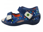 01-065P157 SUNNY GRANAT kolorowe trójkąciki : WKŁADKI SKÓRZANE i RZEPY : sandały profilaktyczne kapcie obuwie dziecięce Befado - galeria - foto#2