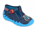 0-110P432 SPEEDY JEANS-GRANATOWE TURKUS TRAKTOR :: kapcie buciki obuwie dziecięce poniemowlęce Befado  18-26 - galeria - foto#2
