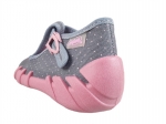 0-110P506N SPEEDY SZARE W KROPECZKI I KWIAT :: kapcie buciki obuwie dziecięce poniemowlęce Befado  18-26 - galeria - foto#4