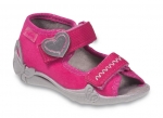 01-242P058 PAPI różowe z sercem sandałki kapcie buciki obuwie wcz.dziecięce buty Befado Papi  18-25 - galeria - foto#2