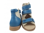 8-B-23ni BAJBUT niebieskie lniane buty sandałki trzewiki kapcie ortopedyczne profilaktyczne dziecięce 19-34  Bajbut - galeria - foto#2