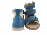 8-B-23ni BAJBUT niebieskie lniane buty sandałki trzewiki kapcie ortopedyczne profilaktyczne dziecięce 19-34  Bajbut - galeria - foto#2