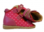 8-B-23rzkr BAJBUT różowe w kropki lniane  buty sandałki trzewiki kapcie ortopedyczne profilaktyczne dziecięce 19-34  Bajbut - galeria - foto#3