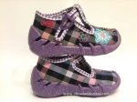 0-110P123 SPEEDY fioletowe w kratkę kapcie na klamerkę buciki obuwie dziecięce poniemowlęce Befado  18-26 - galeria - foto#3
