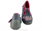 0-110P217 SPEEDY szaro różowe z kwiatkiem kapcie buciki obuwie dziecięce poniemowlęce Befado  18-26 - galeria - foto#2