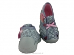 0-190P077 SPEEDY szaro różowe z kokardką kapcie buciki obuwie dziecięce poniemowlęce Befado  18-26 - galeria - foto#2