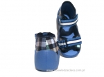 01-250P010 SNAKE niebieskie w kratkę sandałki kapcie buciki obuwie wcz.dziecięce  Befado Snake 18-25 - galeria - foto#2