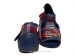 01-217P059 SNAKE niebieskie w kratkę z wozem strażackim  kapcie buciki sandałki obuwie dziecięce wcz.dziecięce  Befado  18-26 - galeria - foto#2
