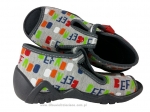 01-217P067 SNAKE szare w kolorowe prostokąciki kapcie buciki sandałki obuwie wcz.dziecięce Befado  18-25 - galeria - foto#3