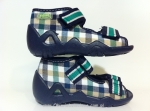 01-250P020 SNAKE czarno zielono białe w kratkę sandalki kapcie buciki obuwie dziecięce wcz.dziecięce  Befado Snake - galeria - foto#3