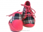 03-130P032 SPEEDY  różowo czarne w kratkę kapcie-buciki obuwie buty dla dziecka wcz.dziecięce  Befado  18-23 - galeria - foto#2