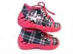 03-130P032 SPEEDY  różowo czarne w kratkę kapcie-buciki obuwie buty dla dziecka wcz.dziecięce  Befado  18-23 - galeria - foto#3
