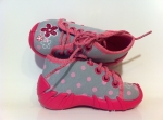 03-130P034 SPEEDY szaro różowe w kropki kapcie-buciki obuwie buty dla dziecka wcz.dziecięce  Befado  18-23 - galeria - foto#3