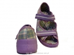 20-969X063 MAX JUNIOR fioletowe w kratkę sandałki kapcie, obuwie dziecięce profilaktyczne Befado 25-30 - galeria - foto#2