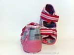 01-242P008 PAPI różowo szare w kratkę kapcie-buciki wcz.dziecięce sandałki obuwie dziecięce Befado Papi - galeria - foto#2
