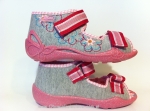01-242P011 PAPI szaro różowe kapcie-buciki wcz.dziecięce sandałki obuwie dziecięce Befado Papi - galeria - foto#3
