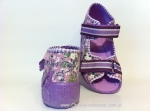 01-242P021 PAPI fioletowe w kwiatki kapcie buciki wcz.dziecięce sandałki obuwie dziecięce Befado Papi - galeria - foto#2