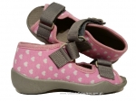 01-242P040 PAPI różowo szare w kropki sandałki kapcie buciki obuwie wcz.dziecięce buty Befado Papi  18-25 - galeria - foto#3