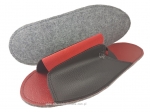 10-210/1D czarno czerwone ochronne filcowe/tworzywowe obuwie muzealne, wielorazowego użytku ochraniacze na buty DAMSKO MĘSKIE  30,5cm  Bisbut  ( 36 - galeria - foto#3