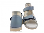 8-BS191/A MAJA popielato lniane licowe ortopedyczne profilaktyczne kapcie sandałki dziecięce przedszk. 22-30 buty Postęp - galeria - foto#2
