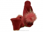 61-Puszek-RŻbz różowe eleganckie kapcie pantofle papucie dziewczęce damskie z puszkiem BISBUT  35-40 - galeria - foto#2