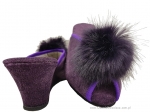 61-Puszek-CFI ciemny fiolet eleganckie kapcie pantofle papucie dziewczęce damskie z puszkiem BISBUT  35-40 - galeria - foto#2