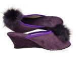 61-Puszek-CFI ciemny fiolet eleganckie kapcie pantofle papucie dziewczęce damskie z puszkiem BISBUT  35-40 - galeria - foto#3