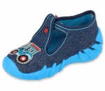 0-110P432 SPEEDY JEANS-GRANATOWE TURKUS TRAKTOR :: kapcie buciki obuwie dziecięce poniemowlęce Befado  18-26 - galeria - foto#3