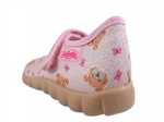 0-460P018 FLEXI RÓŻOWE Z BROKATEM MISIE kapcie czółenka buciki obuwie dziecięce na rzep poniemowlęce Befado  18-26 - galeria - foto#4