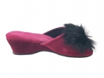 61-Puszek-BOcz bordowe New eleganckie kapcie pantofle papucie dziewczęce damskie z puszkiem pomponem BISBUT  35-40 - galeria - foto#4