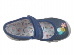 0-109P253 SPEEDY GRANATOWE Z PSZCZÓŁKĄ   ::  kapcie buciki czółenka obuwie dziecięce poniemowlęce Befado  18-26 - galeria - foto#5