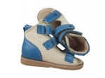8-B-23ni BAJBUT niebieskie lniane buty sandałki trzewiki kapcie ortopedyczne profilaktyczne dziecięce 19-34  Bajbut - galeria - foto#3