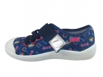 21-351Y004 TIM GRANATOWE półtrampki tenisówki na rzep sznurówki gumki kapcie chłopięce na rzep BEFADO  31-36 - galeria - foto#2