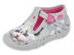 0-110P416 SPEEDY SZARO RÓŻOWE kotek :: kapcie buciki obuwie dziecięce poniemowlęce Befado  18-26 - galeria - foto#1