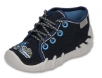 03-130P063 SPEEDY GRANATOWY niebieska koparka kapcie sznurowane buciki obuwie buty dla dziecka wcz.dziecięce  Befado - galeria - foto#1