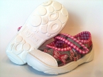 0-209P006 Maxi szaro różowe balerinki kapcie buciki czółenka na rzep obuwie dziecięce poniemowlęce Befado  20-25 - galeria - foto#1