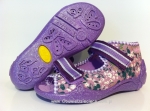 01-242P021 PAPI fioletowe w kwiatki kapcie buciki wcz.dziecięce sandałki obuwie dziecięce Befado Papi - galeria - foto#1