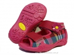 01-242P035 PAPI różowe w kratę sandałki kapcie buciki obuwie wcz.dziecięce buty Befado Papi  18-25 - galeria - foto#1