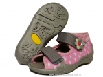 01-242P040 PAPI różowo szare w kropki sandałki kapcie buciki obuwie wcz.dziecięce buty Befado Papi  18-25 - galeria - foto#1