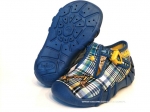 0-110P044 SPEEDY BEFADO niebieskie w kratę kapcie-buciki dziecięce poniemowlęce Befado - galeria - foto#1