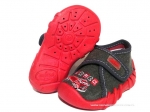 0-112P022 SPEEDY szaro czerwone kapcie-buciki obuwie dziecięce na rzep poniemowlęce Befado  18-25 - galeria - foto#1