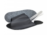 10-210/1D czarne ochronne filcowe/tworzywowe obuwie muzealne z białą gumką, wielorazowego użytku ochraniacze na buty DAMSKO MĘSKIE  30,5cm  Bisbu - galeria - foto#1