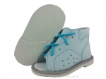 8-BP38MA/A KUBA BŁĘKIT :: miekka skóra kozia :: błękitne kapcie sandałki obuwie profilaktyczne przedszk. 24-26 buty Postęp - galeria - foto#1