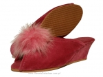 61-Puszek-RŻbz różowe eleganckie kapcie pantofle papucie dziewczęce damskie z puszkiem BISBUT  35-40 - galeria - foto#1
