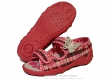 20-33-378 różowe bordo kratka motyl  sandałki - sandały profilaktyczne  - kapcie obuwie dziecięce Renbut  26-30 - galeria - foto#1