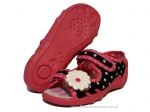 20-33-378 L GRANAT KROPKI granatowo różowe w kropki sandałki - sandały profilaktyczne  - kapcie obuwie dziecięce Renbut  26-30 - galeria - foto#1