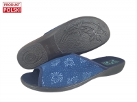 61-29787 ADANEX BIO Anatomic Pu Sole GRANATOWE W KWIATKI kapcie klapki profilaktyczne damskie DIANA Adanex  36-42