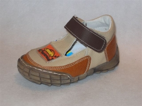 0-00718BR j.brąz/beżowe sandałki-buciki dziecięce Dawid