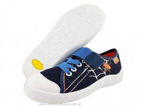 1-251X079 Tim GRANATOWO niebieskie z pajakiem półtrampki na rzep kapcie buciki obuwie dziecięce buty Befado 25-30